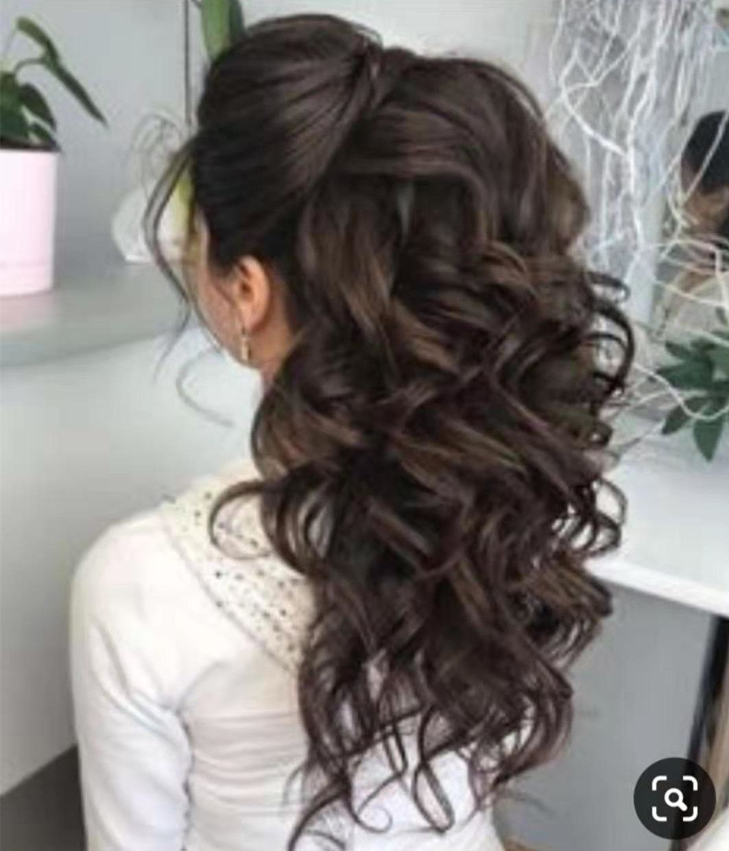 Celebrity Prom Ponytail Hairstyle Medium Length With Braid Natural