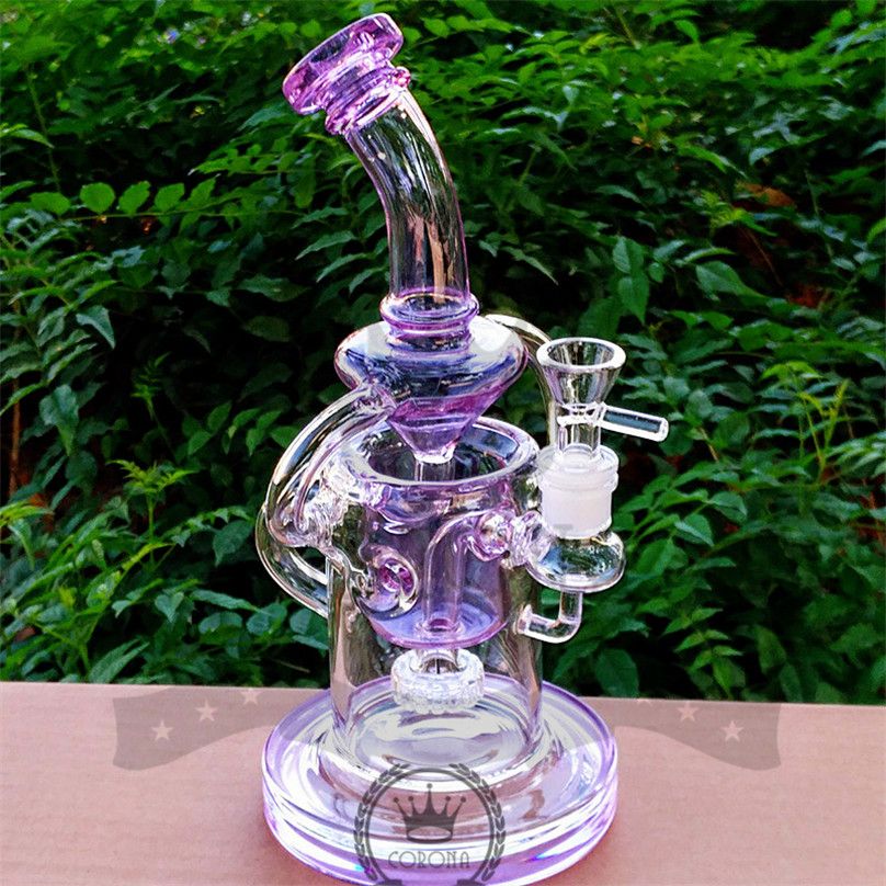 2020 Corona Pink Purple Joint Water Bongs Propeller Perc Big Oil Rig