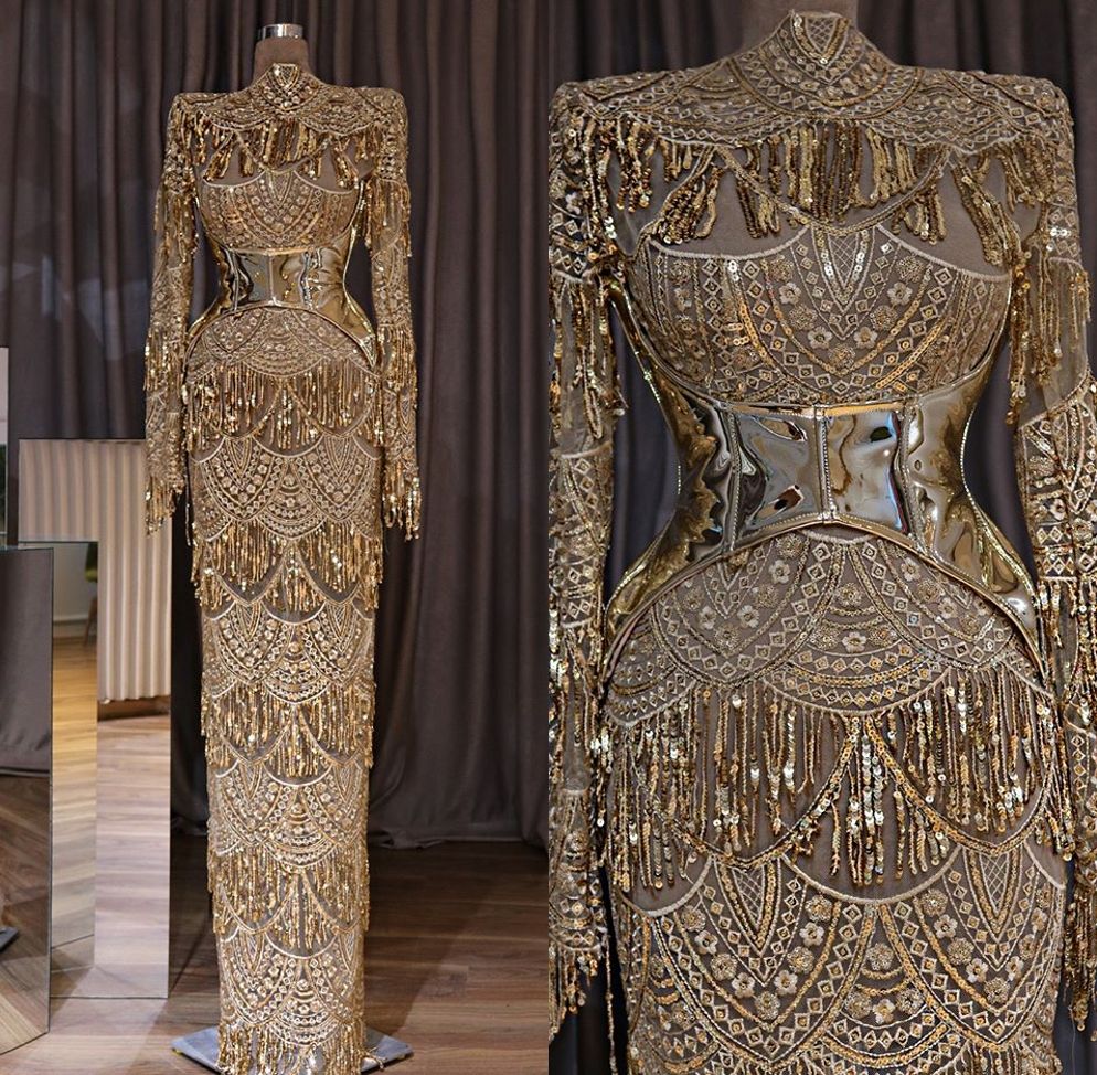 elegant gold evening gowns