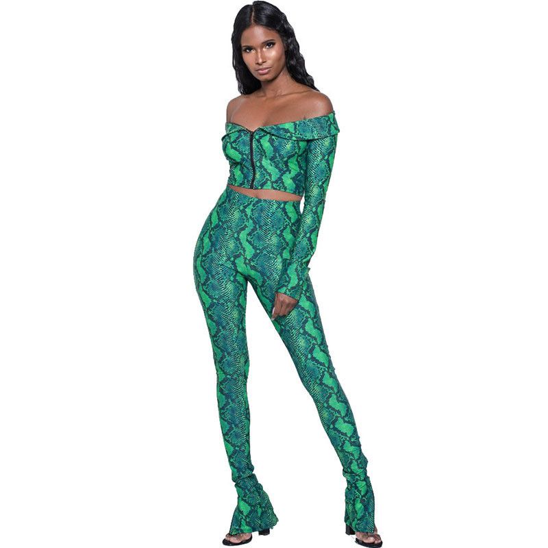 two piece snakeskin outfit