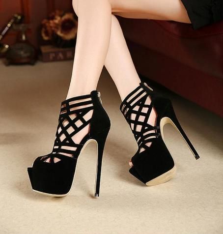 Acquistare Donne Della Piattaforma Tacchi Alti A Spillo Tacco 16 Centimetri  Camoscio Nero Sandali Gladiatore Sexy Open Toe In Stile Romano Vestono  Pompe Economico | Consegna Veloce E Qualità | DHgate Italy