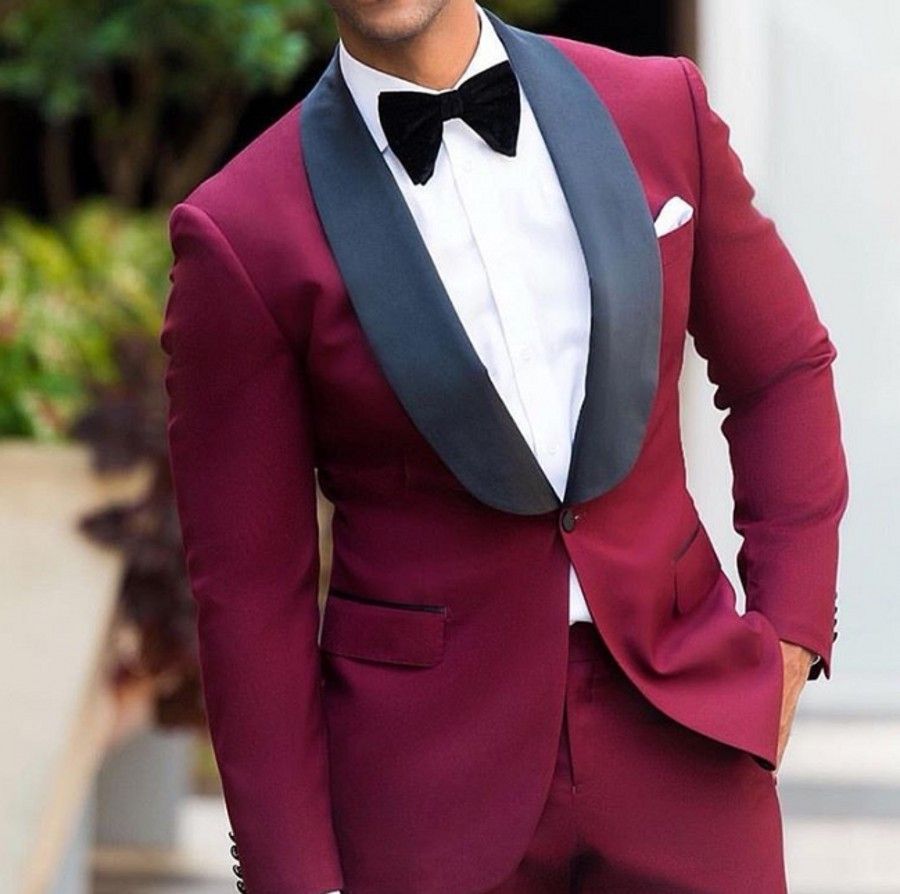 burgundy wedding suit
