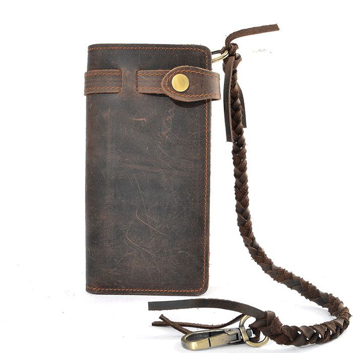 Cartera Con Cade Cartera Larga De Cuero Genuino Para Hombre Cartera Con Cade Cartera Larga De Cuero Genuino Para Hombre