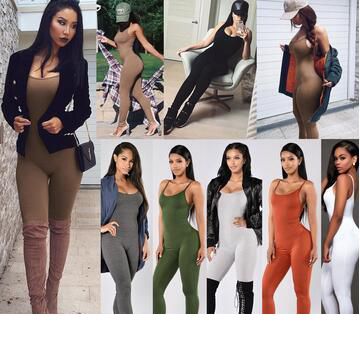 Mono de diseñador para 2019 Nueva Casual Ropa ajustada Moda Color sólido Ropa de