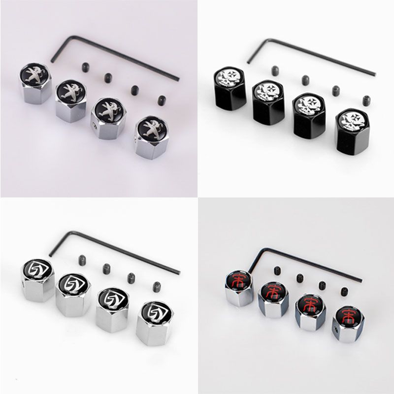 4 X ALUMINUM TIRE//RIM VALVE//WHEEL TYRE AIR DUST CAP//CAPS COVER STEM+GRIP BLACK