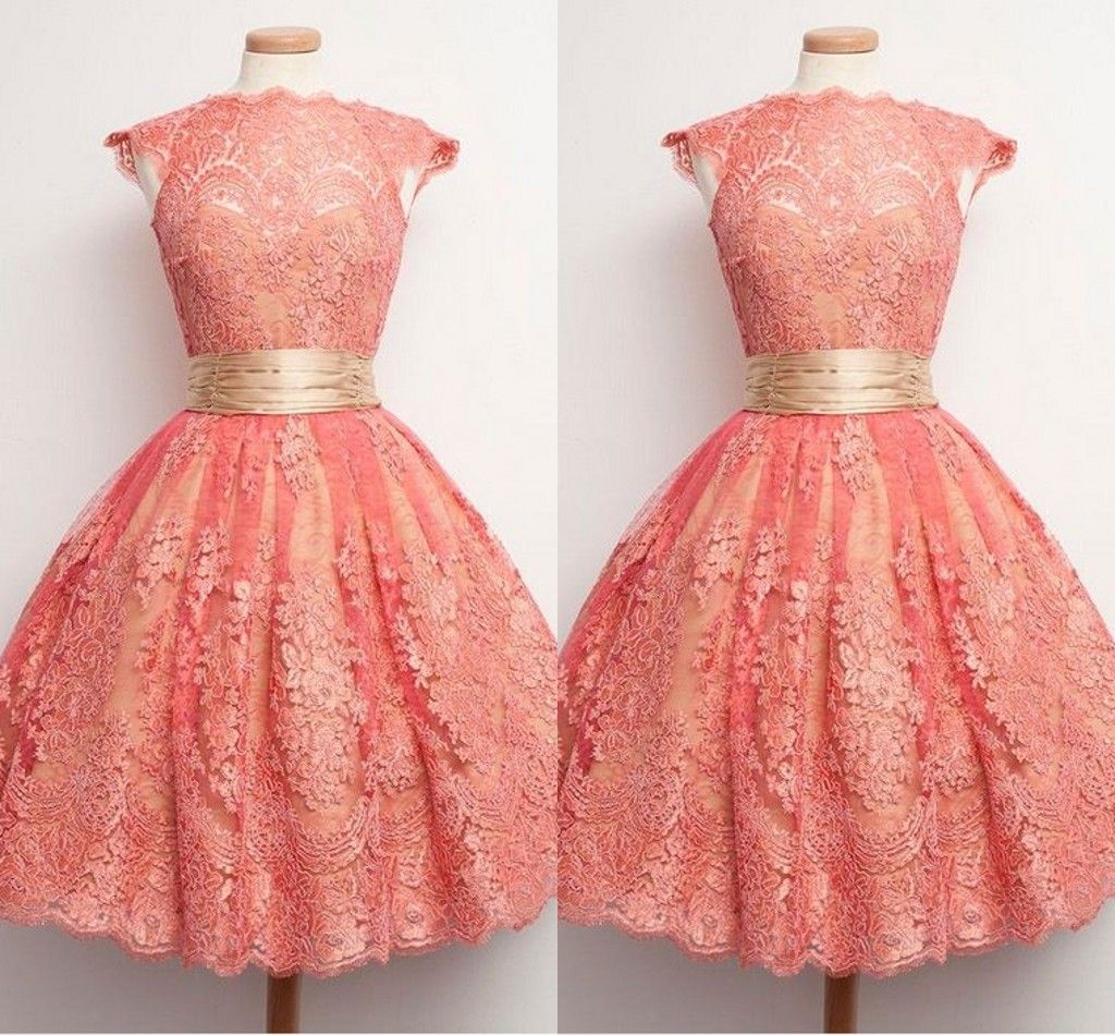 Vestidos de fiesta cortos de encaje dulce de coral lleno Corto Cuello alto Manga Cinta dorada Cupcake Vestido de fiesta Vestido de noche para niñas Vestidos formales Vestidos de fiesta cortos de encaje dulce de coral lleno Corto Cuello alto Manga Cinta dorada Cupcake Vestido de fiesta Vestido de noche para niñas Vestidos formales