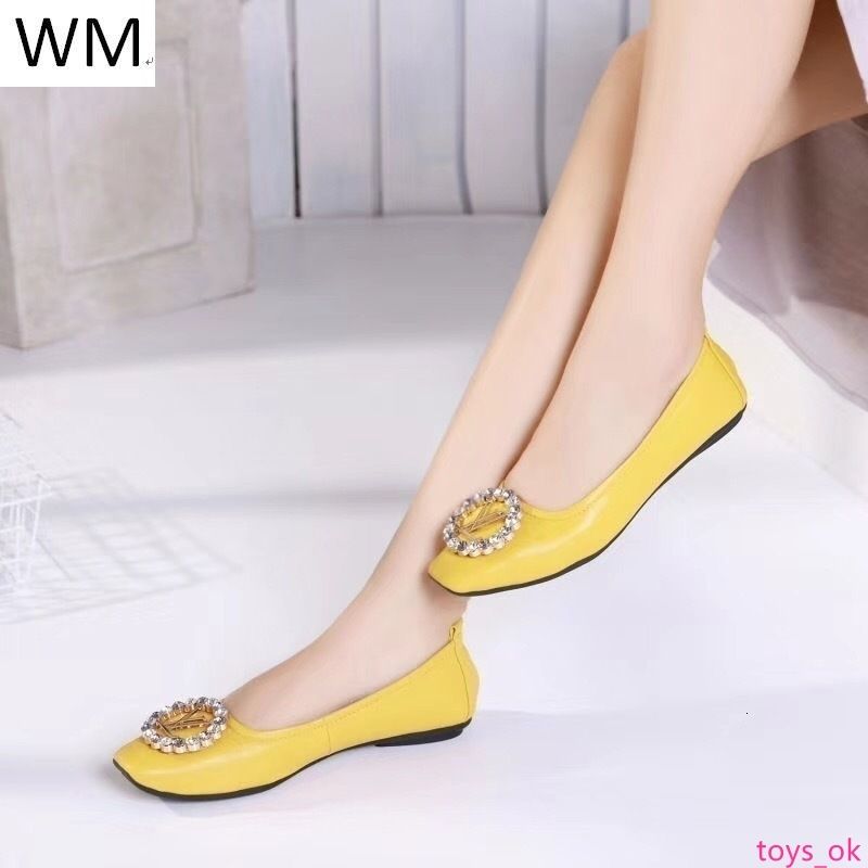 ladies yellow flat shoes