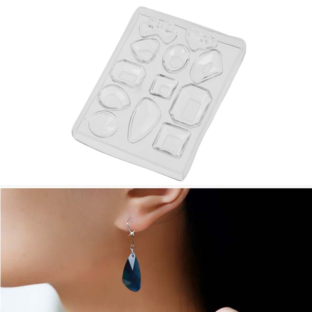 DIY 12 Gitter kleine quadratische Form Ohrringe Anh/änger Edelstein Produktion Silikonform Dreieck Runde Epoxidform UV-Harz Handwerk Schimmel