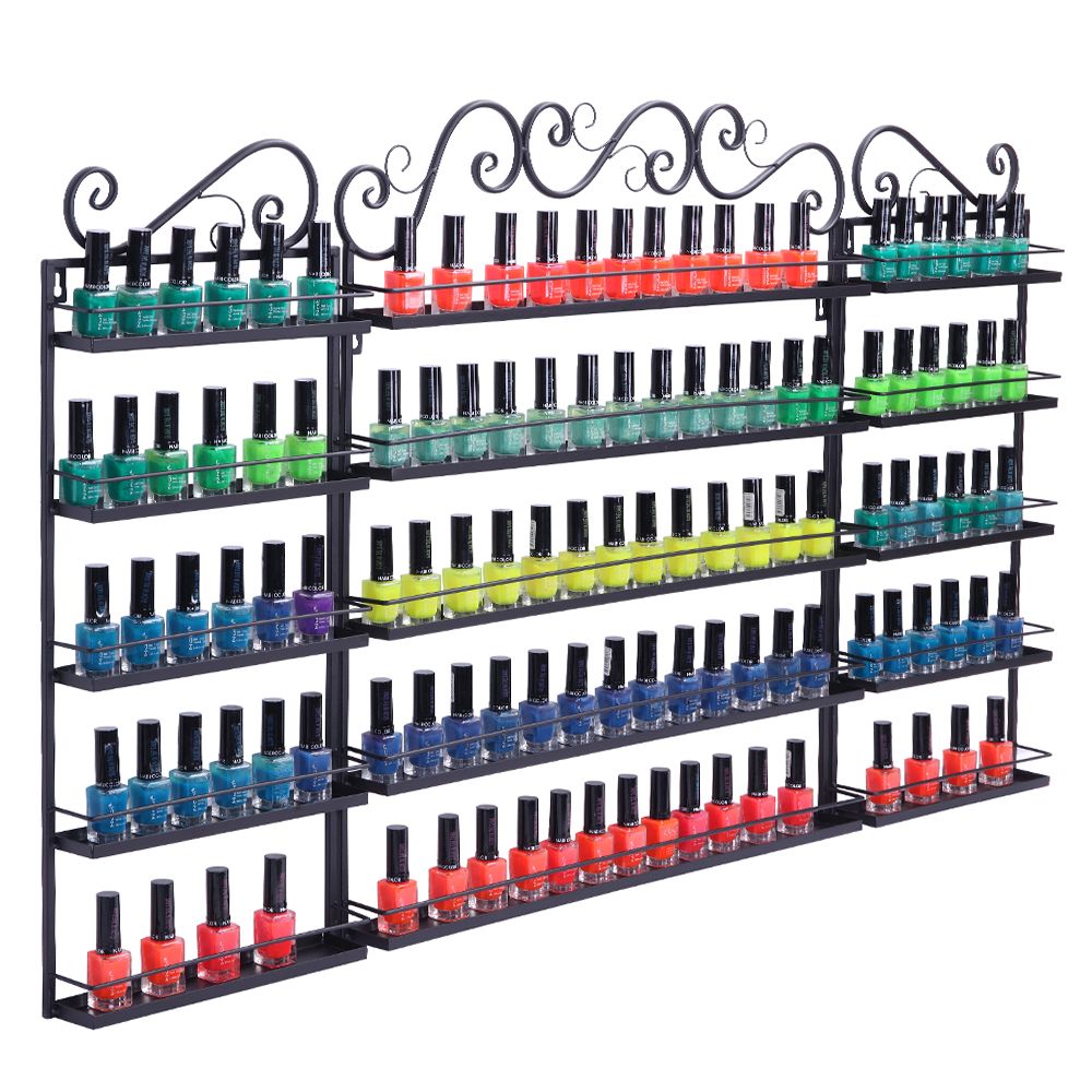 5 Tier Metal Nail Polish Display Organizer Wall Rack Holder