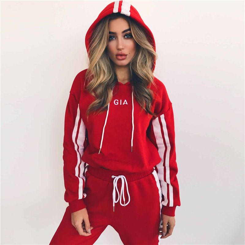 Piece Dress Women Red Tracksuits 