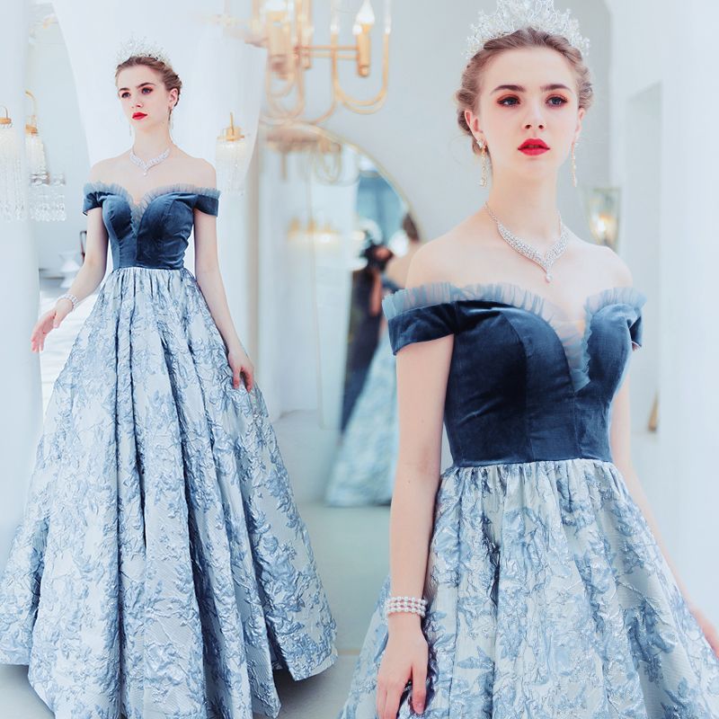 Acquistare Lusso Blu Increspato Stile Barocco Imprime Rococo Epoca Vestito  Medioevale Rinascimentale Abito Da Ballo Principessa Victoria Vestito /  Studio Economico | Consegna Veloce E Qualità | DHgate Italy