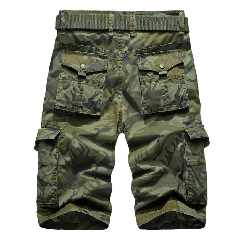 29-42 Pantalones cortos hombre Verano de color camuflaje verde militar con decoración