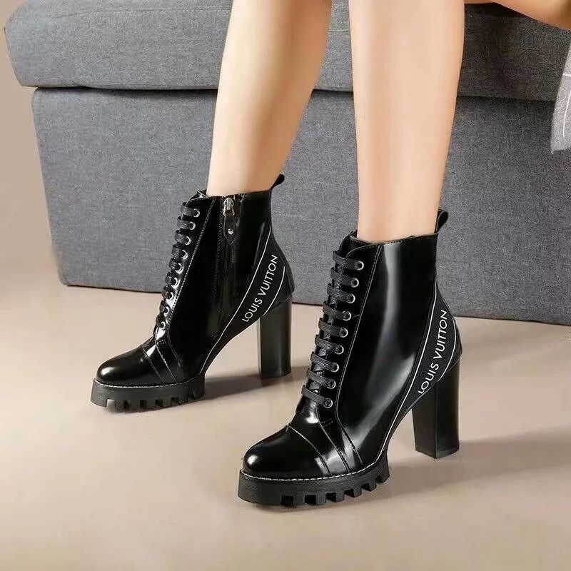 louis vuitton chunky heel boots