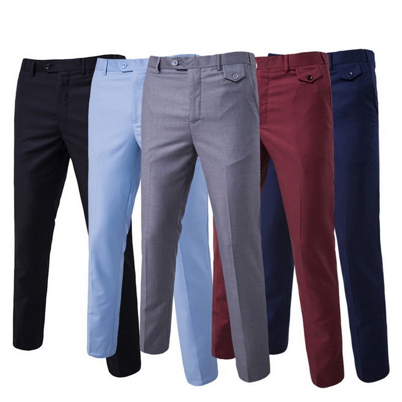 Compra Pantalones De Vestir De Lujo Formal Hombres Plana Delgado Hombre De  Negocios Traje Pantalones Verano Fino Pantalón Oficina Casual Sólido  Pantalón Traje Homme Barato | Entrega Rápida Y Calidad | Es.Dhgate
