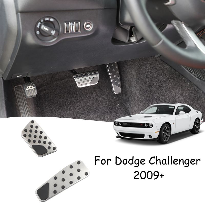 TDOFYH Aluminum Alloy for Dodge Challenger Charger Chrysler 300 300C 2009-2016 Pedals Cover No Drilling Aluminum Brake and Accelerator Pedal Covers Sliver