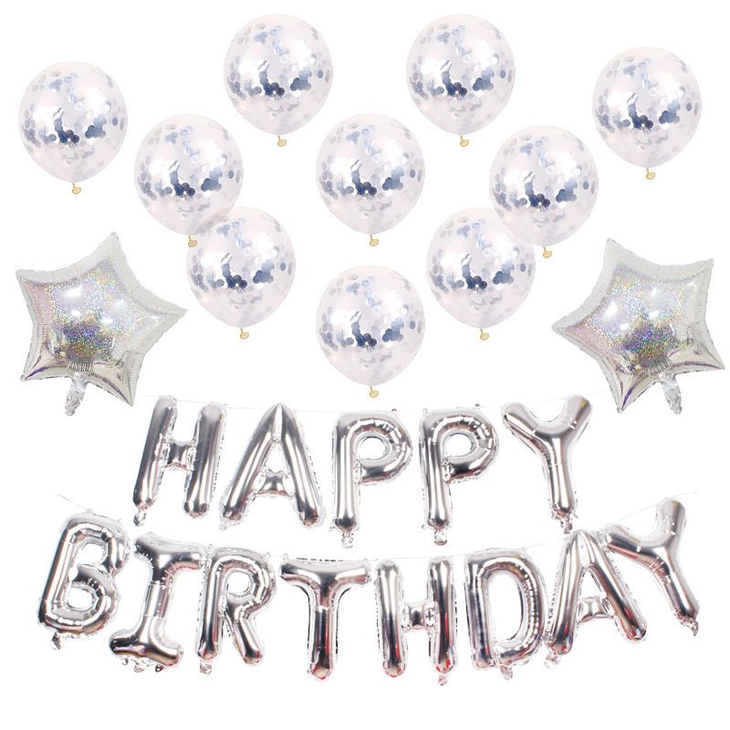 Acheter Anniversaire Fete Ballons Decorations Anniversaire Lettre Confetti Ballons Ballon Joyeux Anniversaire Lettre Feuille Ballons Kid Fete Denfants De 1 92 Du Braim22 Dhgate Com