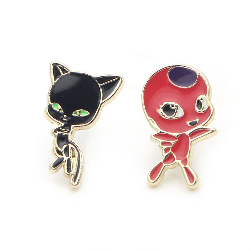 21 P1232 Dongmanli Miraculous Ladybug Stud Earrings Metal Without Nickel Animal Earrings For Girls Cat Noir Anime Jewelry From Outlet10 4 47 Dhgate Com