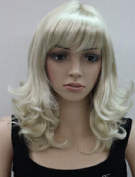 Wig Shipping Fashion Light Blonde Mixed Medium Curly Anti Alice