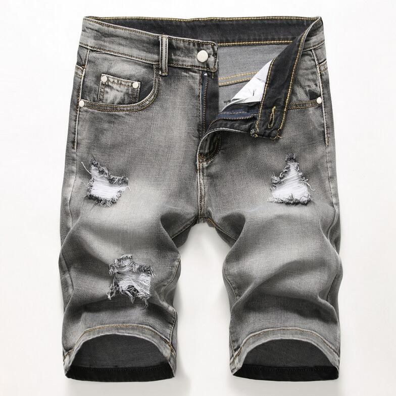 black ripped jean shorts mens