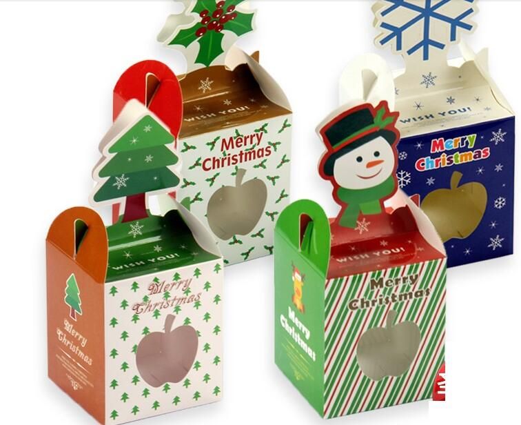 Christmas Series Cupcake Boxes Biscuit Packing Box 8.5*8.5*20cm Baked