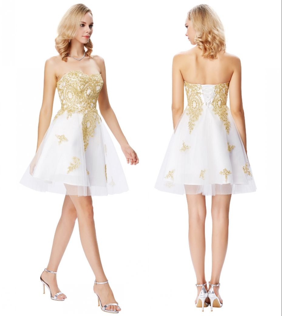 white formal dresses short