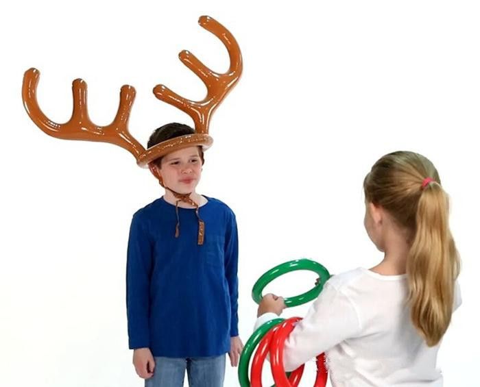 Inflatable Elk Horn Toys Deer Head Shape Kids Moose Antlers Ferrule Game Set New 