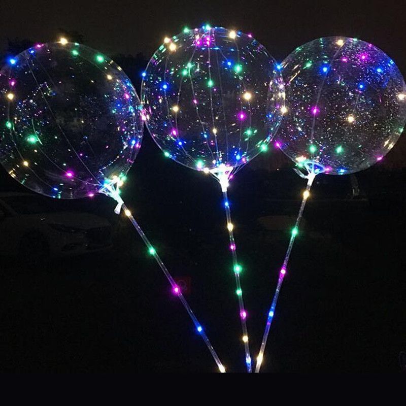 Bobo Balloon LED Flashing And 70cm Pole 3M String Balloon Transparent ...