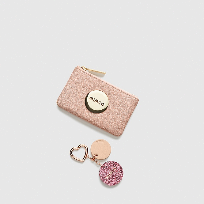 Mimco Blush pink small pouch clutch wallet purse patent leather Authentic new