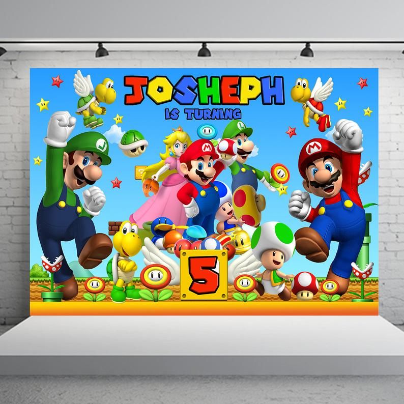 Acheter Personnalise Super Mario Party Internet Joyeux Anniversaire Bebe Enfant Photo Fond Photographie Backdrops Qualite De 22 22 Du Qygw Photo Fr Dhgate Com
