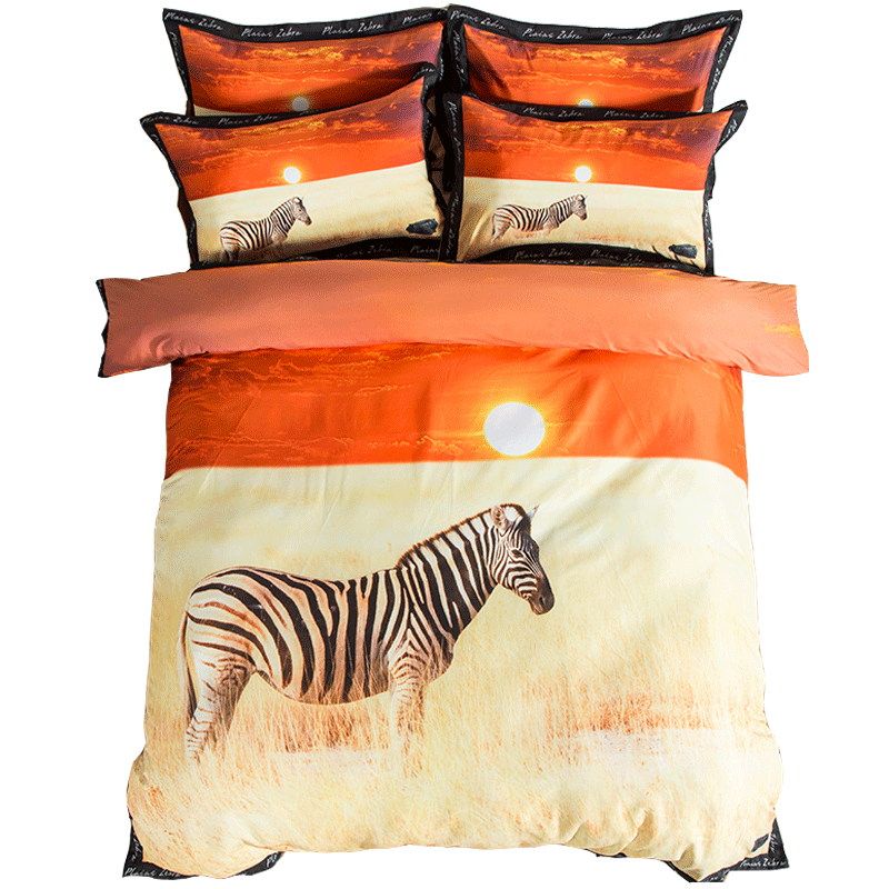 3d Animal Zebra Print Sunset Bedding Sets Twin Queen King Size