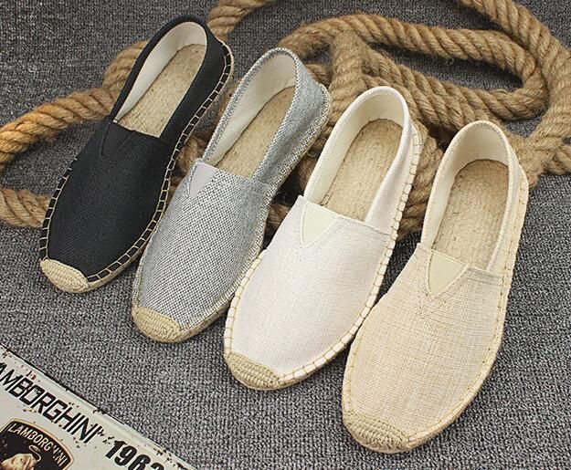 New Women Sewing Flax Shoes Embroider Slip On Loafers Casual Shoes