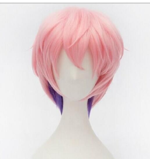 Free Shippin Short Pink Purple Ombre Anime Cosplay Wig Fluffy