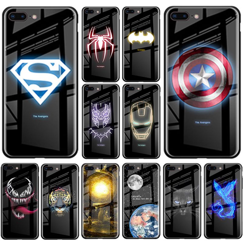 Luminous Phone Case For Iphones 11 Pro Max Marvel Avengers Tempered Glass Cover For Iphone 7 8 Plus Xr Xsmax Luminous Phone Case For Iphones 11 Pro Max Marvel Avengers Tempered Glass Cover For Iphone 7 8 Plus Xr Xsmax