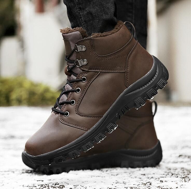 Men/'s high-top fashion Martin boots cotton boots outdoor Lace Up Combat Shoes