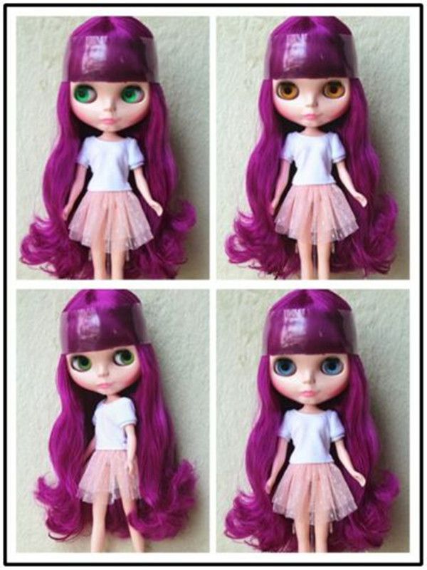 Takara 12" Neo Blythe Purple Hair Nude Doll from Factory TBY314 