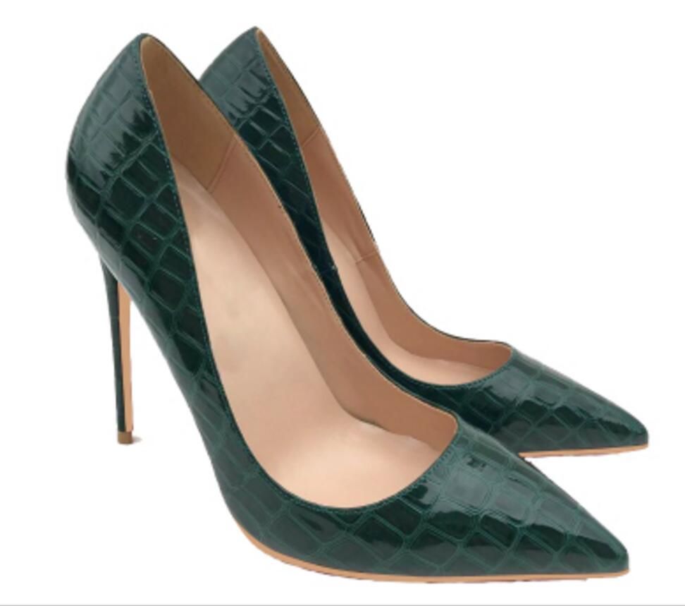 Koop Zwartgroene Krokodil Rode Bodem Dames Hoge Hakken 8 Cm 10 Cm 12 Cm  Groot Formaat 44 Cusp Fijne Hak Enkele Schoenen Nachtclub Bruiloft Dans  Goedkoop | Snelle Levering En Kwaliteit | Nl.Dhgate