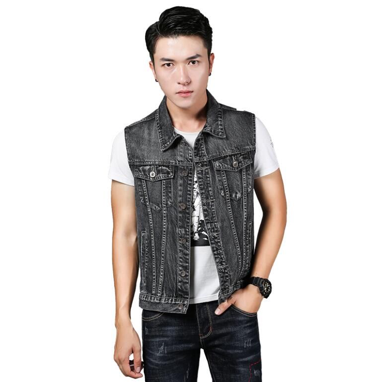 Compra Chaleco De Mezclilla De Moda Para Hombre Bordado Negro Slim Fit Jean  Waistcoat Spring Autumn Sin Mangas Chaqueta Para Hombre W86 Barato |  Entrega Rápida Y Calidad | Es.Dhgate