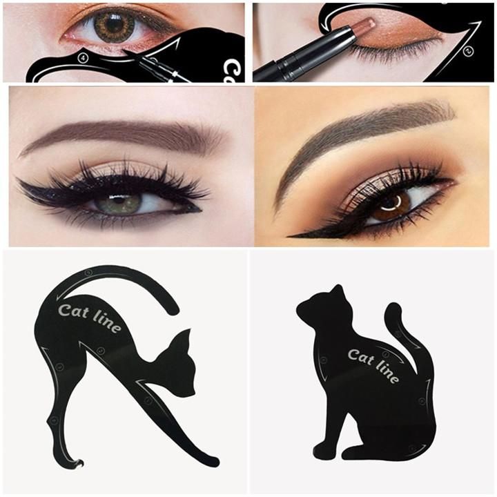 2 In 1 Cat Eyeliner Stencil Multifunction Eye Stencil Cat Eyeliner ...