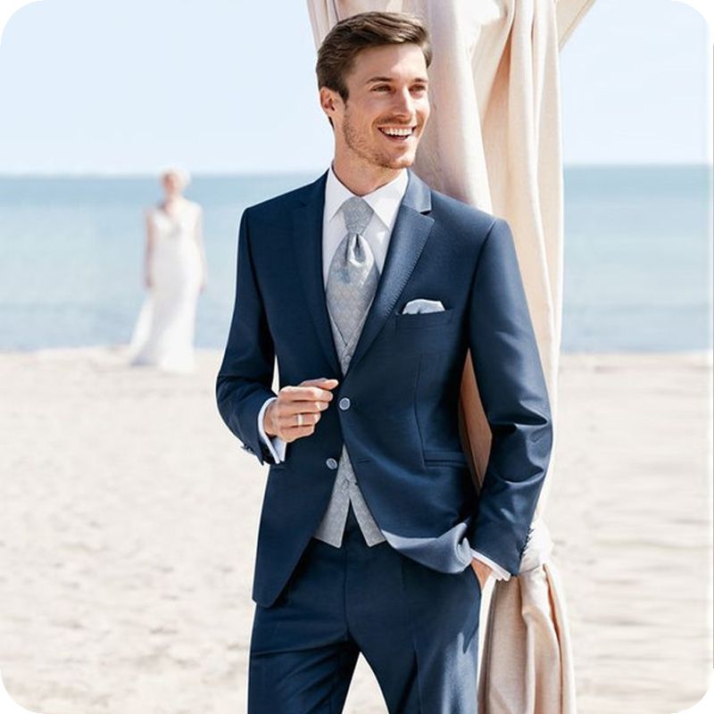 Acquistare Navy Blue Abiti Da Uomo Abiti Da Sposa Sposo Vestiti Di Affari Di  Modo Di Lusso Formale Tailored Tuxedo Terno Masculino 2 Pezzi Giacca +  Pantaloni Economico | Consegna Veloce E