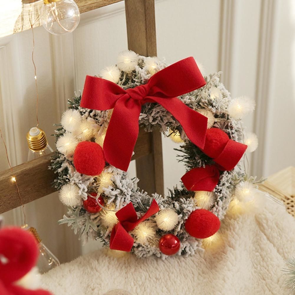 Christmas Wreath Pine Cone Rattan Door Wall Hanging Pendant Xmas Decoration New