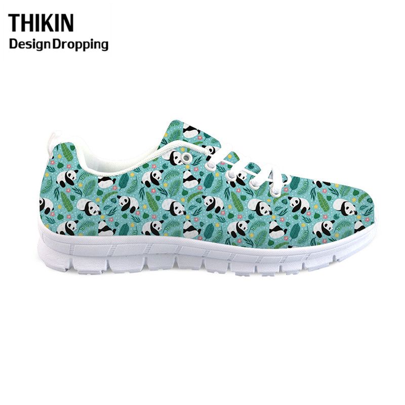 Thikin Hot Running Shoes For Women Cute Panda Cartoon Pattern Flats Sneakers Teenager Lace Up Gym Shoes Chaussure Femme Sport Loafers Mens Boots From Tankee 38 16 Dhgate Com