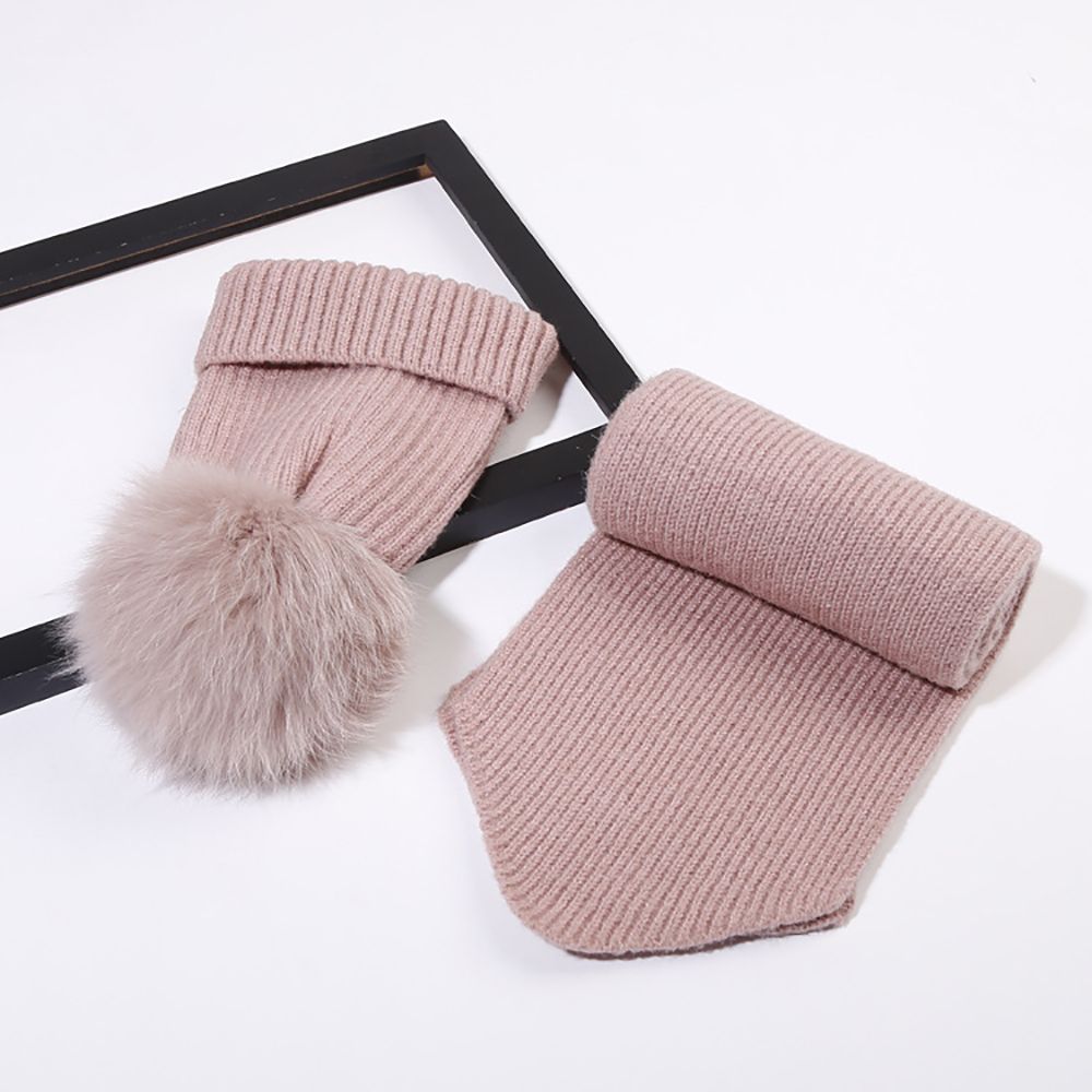 Tabpole Conjunto de Sombreros Y Bufandas para Beb/és Punto de Invierno C/álido Pompones Gorro Gorro de Esqu/í Y Bufanda Calentador de Cuello para Ni/ños Ni/ñas