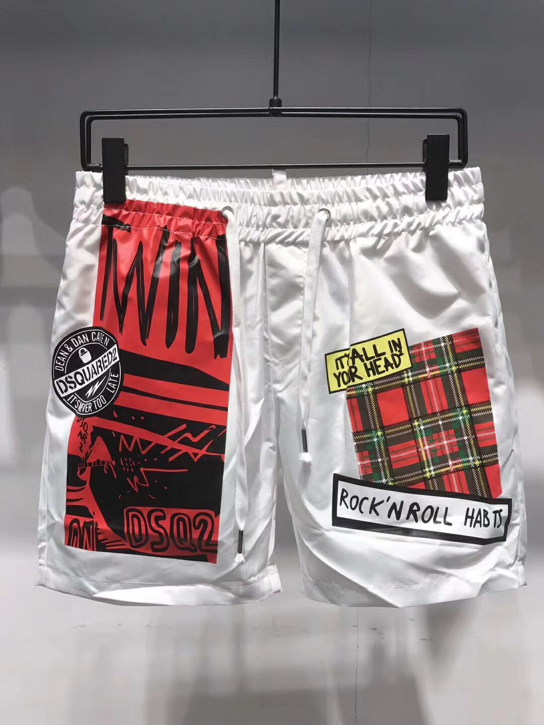 Mens Quick Dry Beach Shorts Polyester Heart in Michigan Board Shorts with Pockets