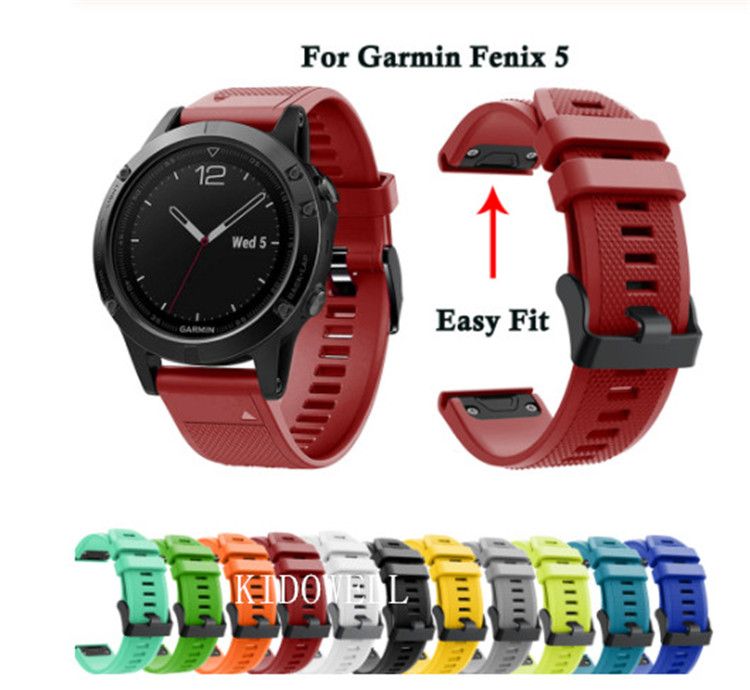 Acquistare 26mm 22mm 20mm Cinturino In Silicone In Silicone Garmin Fenix \u200b\u200b 5x 5 5s Plus 3 3HR Smart Watch A Rilascio Rapido Silicone EasyFit Cinturino  Da Polso In Silicone Economico | Consegna