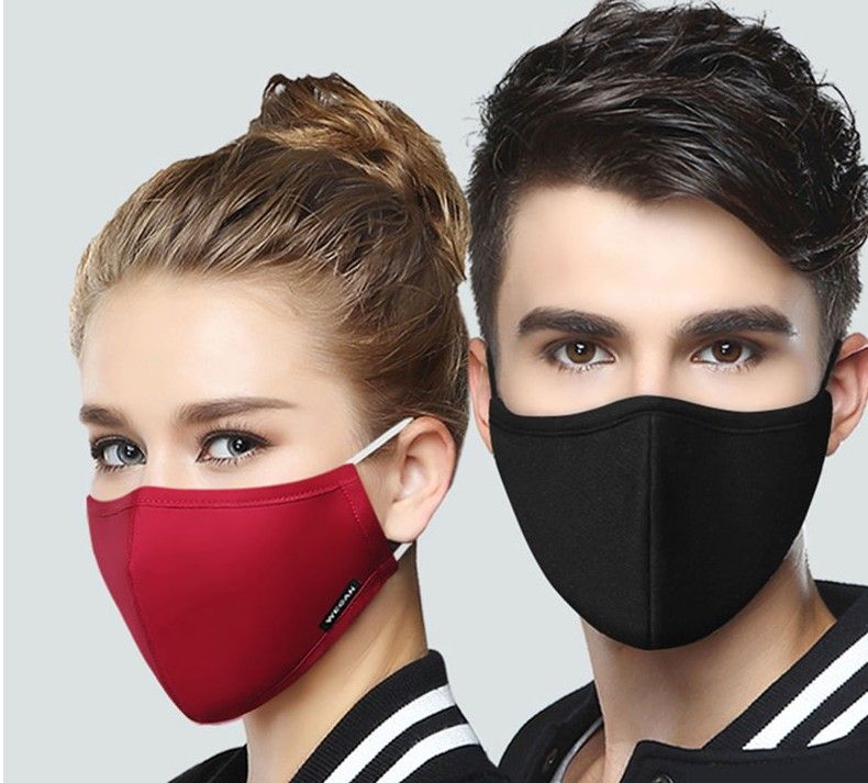 2021 Cotton Black Mask Mouth Face Mask Anti PM2.5 Dust With Activated ...