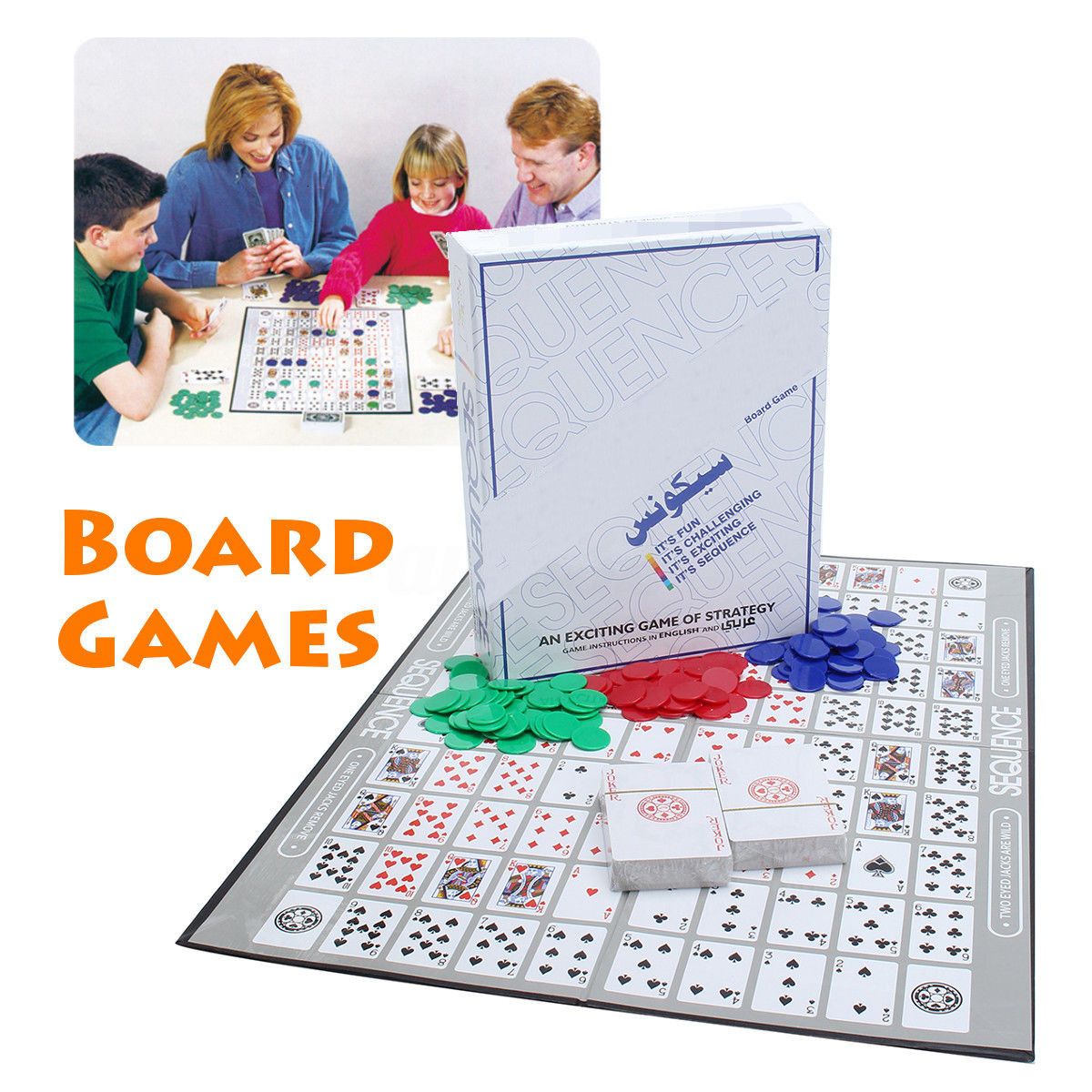 Tarjeta de estrategia de secuencia de desafíos de juegos de mesa para 2-12 jugadores Juego de diversión familiar Tarjeta de estrategia de secuencia de desafíos de juegos de mesa para 2-12 jugadores Juego de diversión familiar