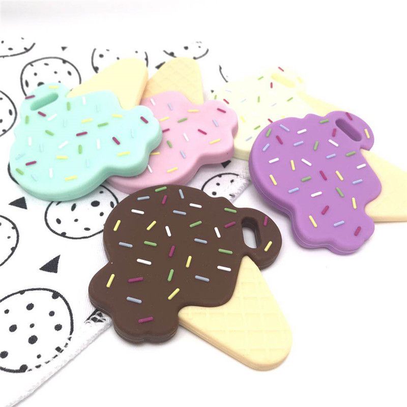 Ice-cream Baby Silicone Teether Nursing Teething Toy Pacifeir Chain For Toddler