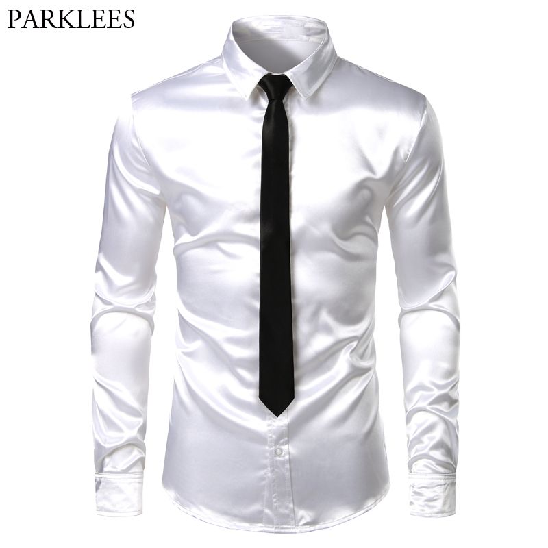 satin white dress shirt