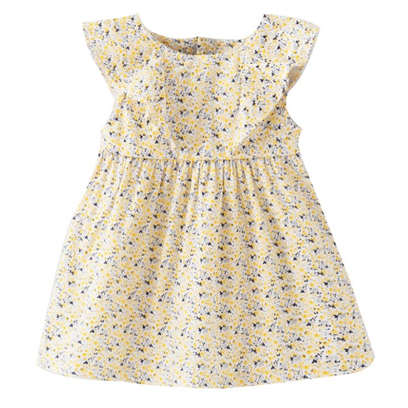 2020 Floral Little Girls Dresses Fashion Fly Sleeve Casual Day