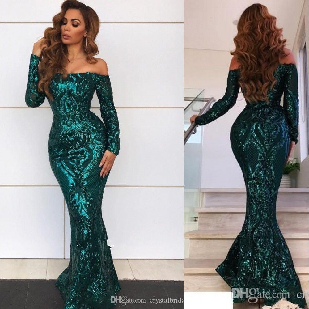 green sequin mermaid dress